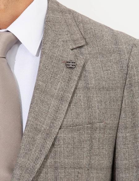 Açık Kahverengi Slim Fit Takım Elbise - 50259678005