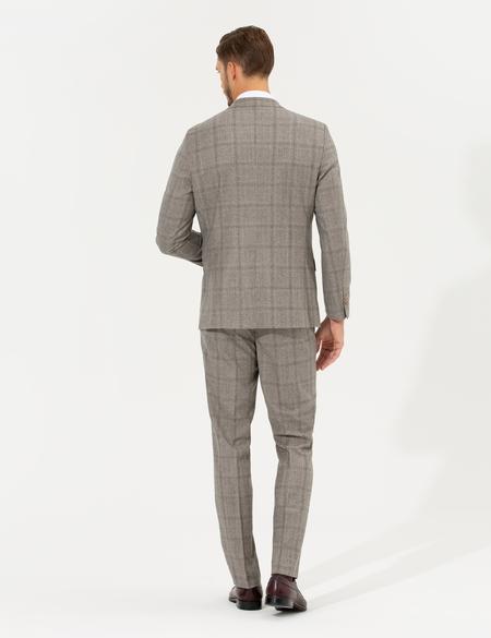 Açık Kahverengi Slim Fit Takım Elbise - 50259678005