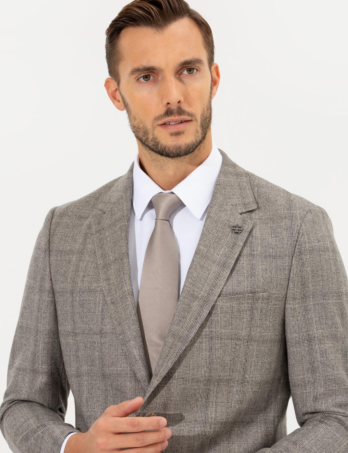 Açık Kahverengi Slim Fit Takım Elbise - 50259678005