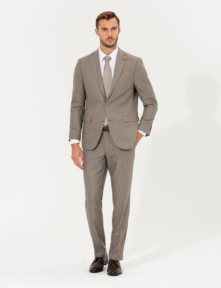 Açık Kahverengi Slim Fit Takım Elbise - 50266571011