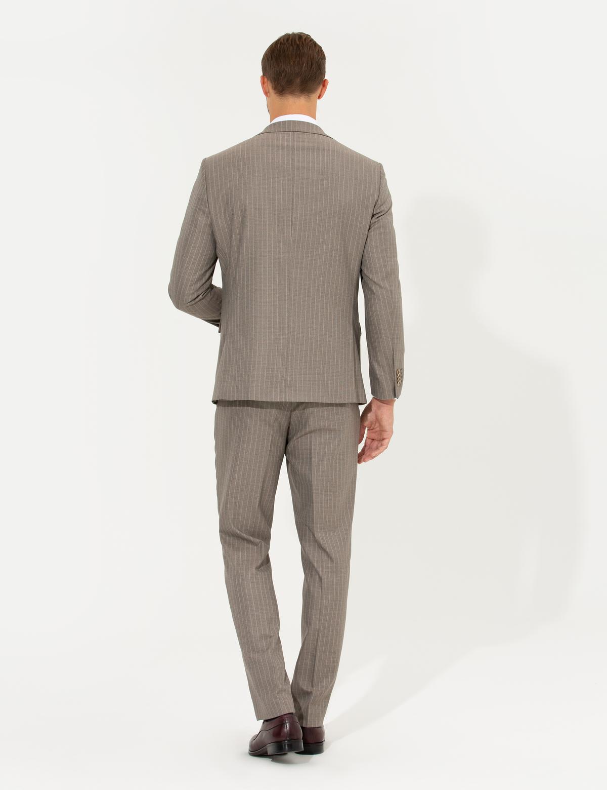 Açık Kahverengi Slim Fit Takım Elbise - 50266571011
