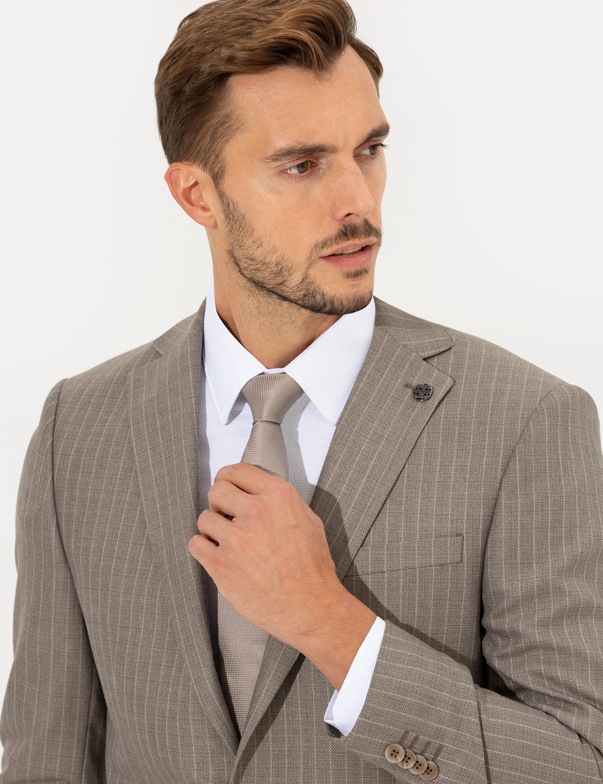 Açık Kahverengi Slim Fit Takım Elbise - 50266571011