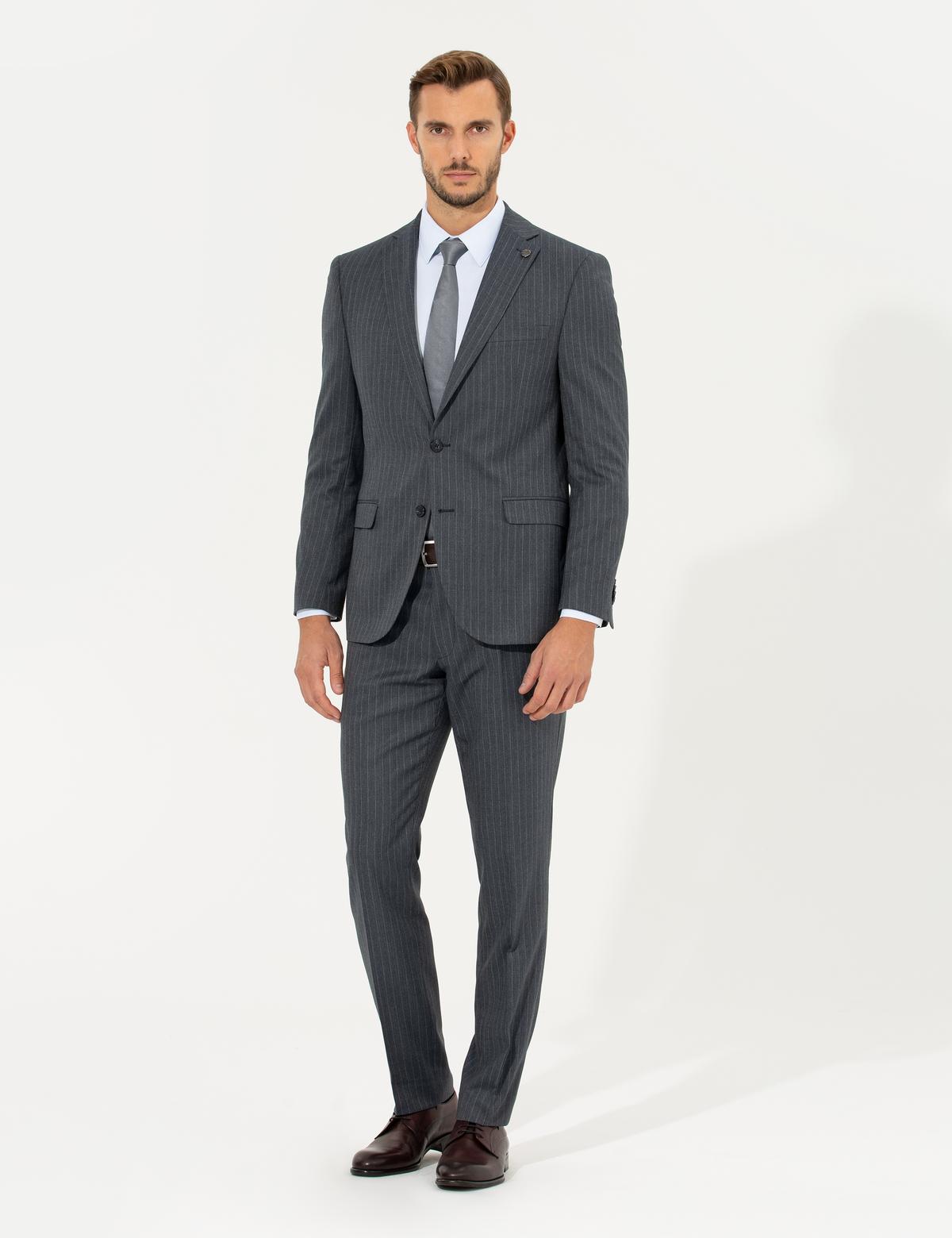 Koyu Mavi Slim Fit Takım Elbise - 50266571119