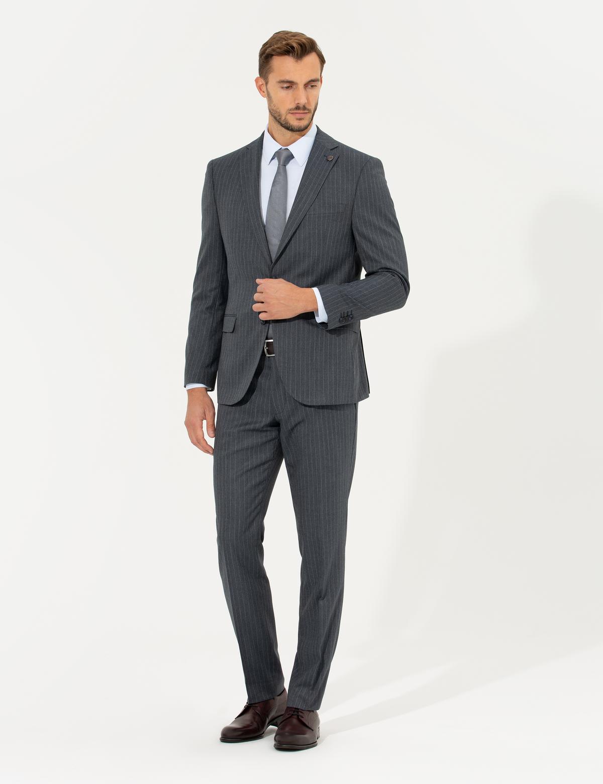 Koyu Mavi Slim Fit Takım Elbise