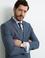 Açık Lacivert Slim Fit Ekose Takım Elbise