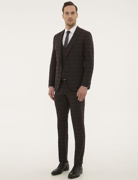 Bordo Ex. Slim Fit Takım Elbise - 50193713163