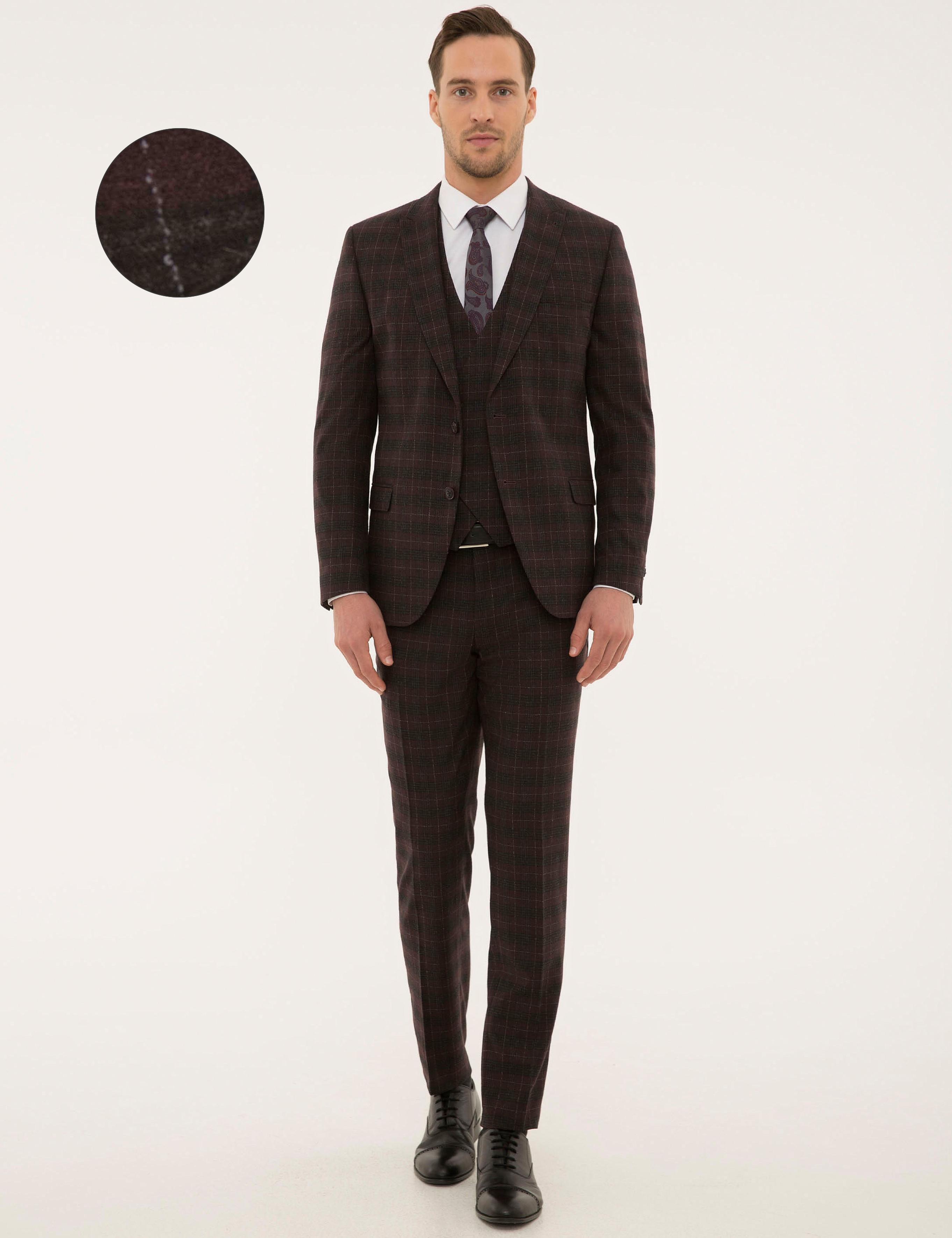 Bordo Ex. Slim Fit Takım Elbise