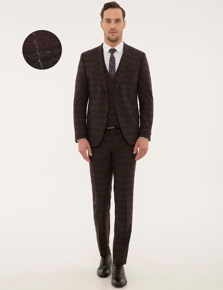Bordo Ex. Slim Fit Takım Elbise - 50193713163