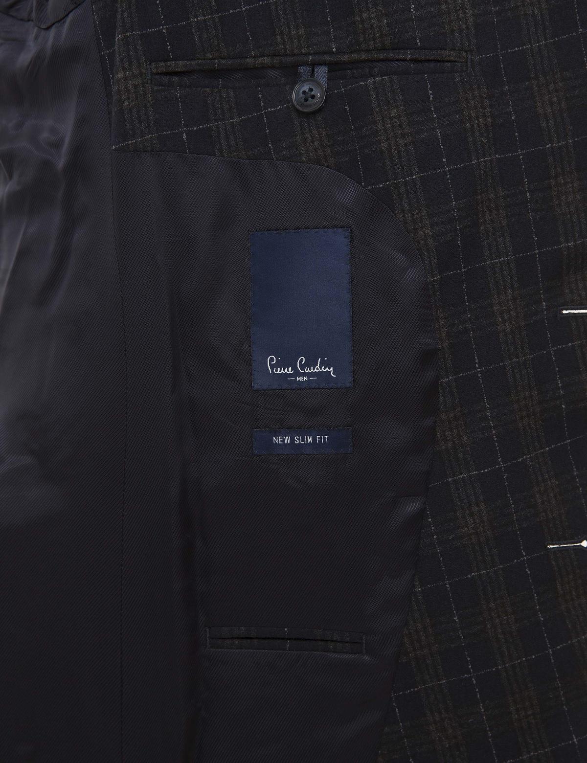 Lacivert Ex. Slim Fit Ekose Takım Elbise - 50193713181