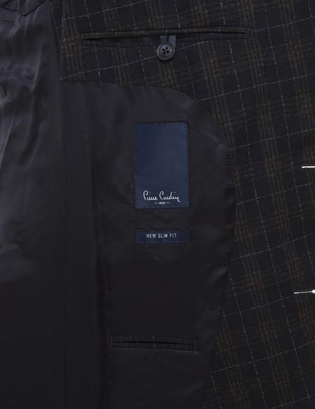 Lacivert Ex. Slim Fit Ekose Takım Elbise - 50193713181