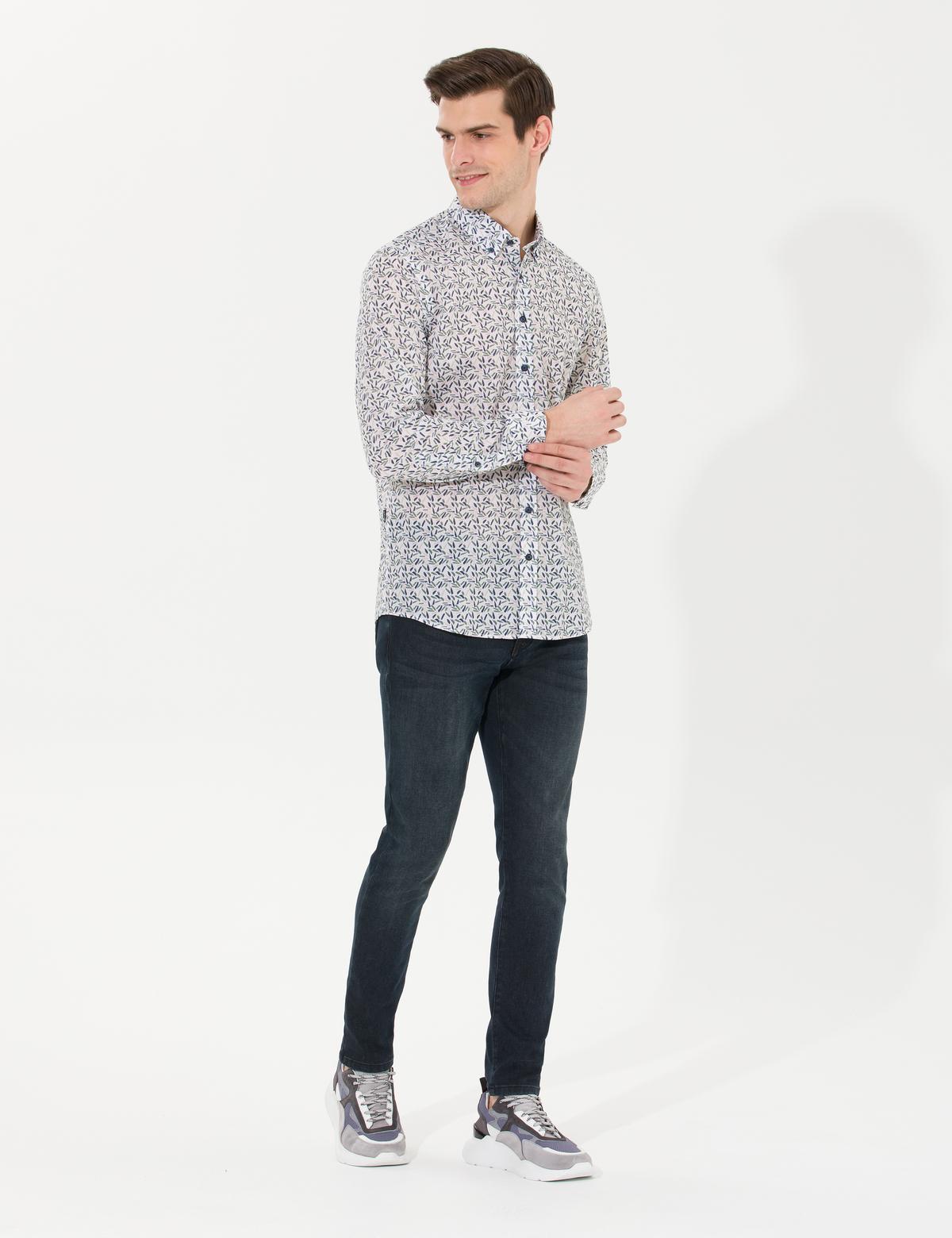 Haki Slim Fit Uzun Kollu Gömlek - 50265028026