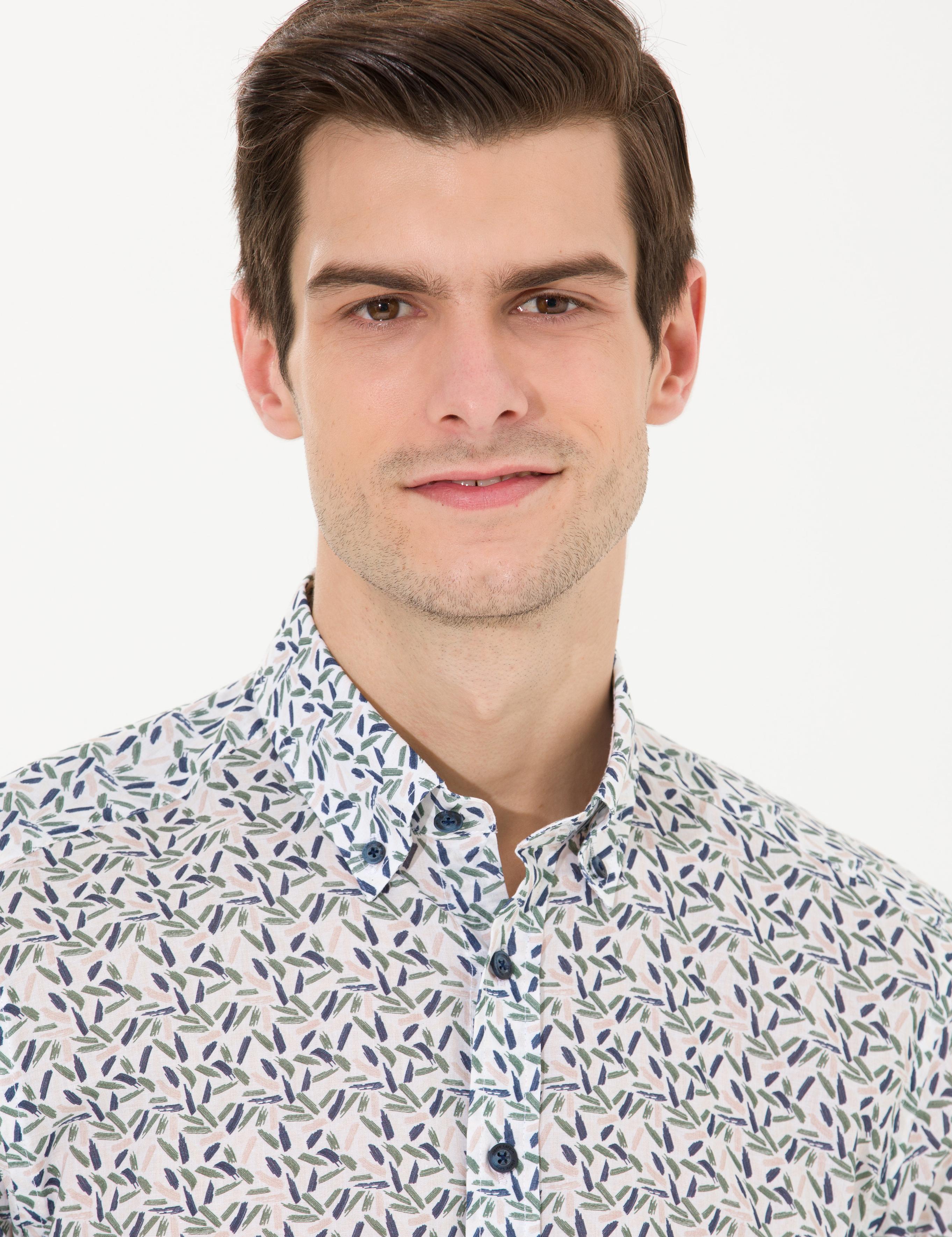 Haki Slim Fit Uzun Kollu Gömlek