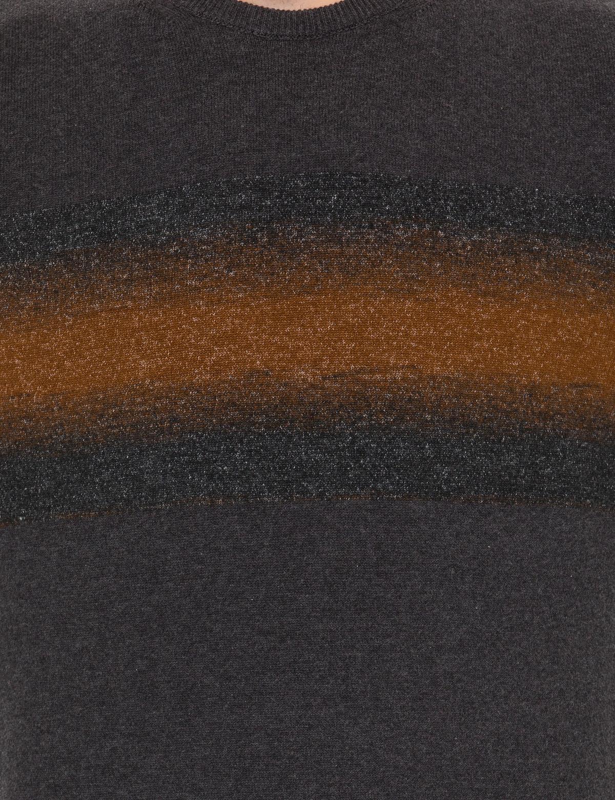 Antrasit Melanj Slim Fit Bisiklet Yaka Triko Kazak - 50261148008