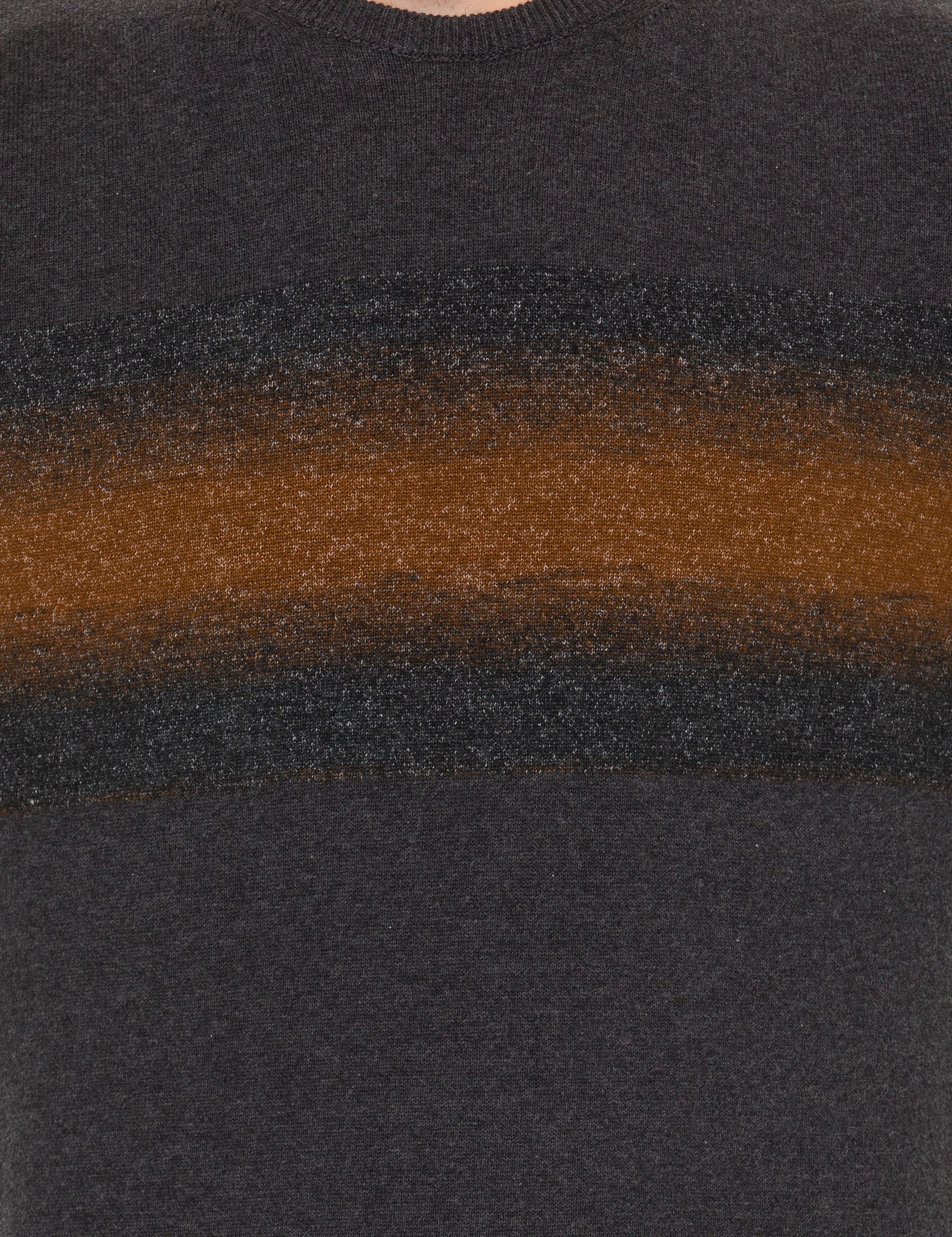 Antrasit Melanj Slim Fit Bisiklet Yaka Triko Kazak