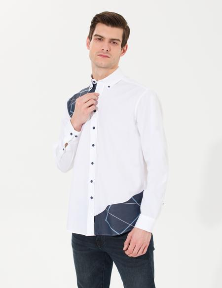 Taş Comfort Fit Uzun Kollu Gömlek - 50262456023