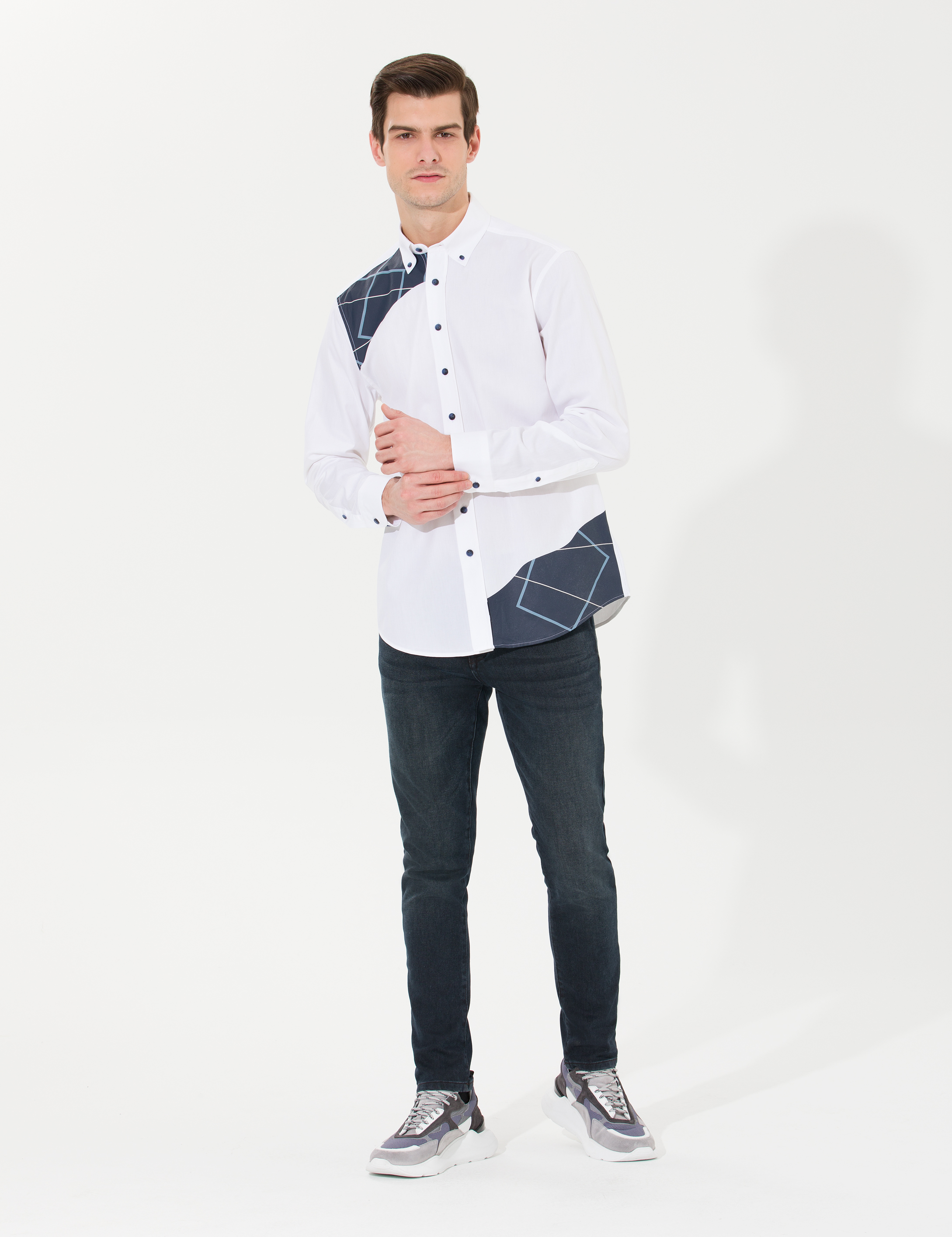Pierre Cardin Taş Comfort Fit Uzun Kollu Gömlek görsel 4