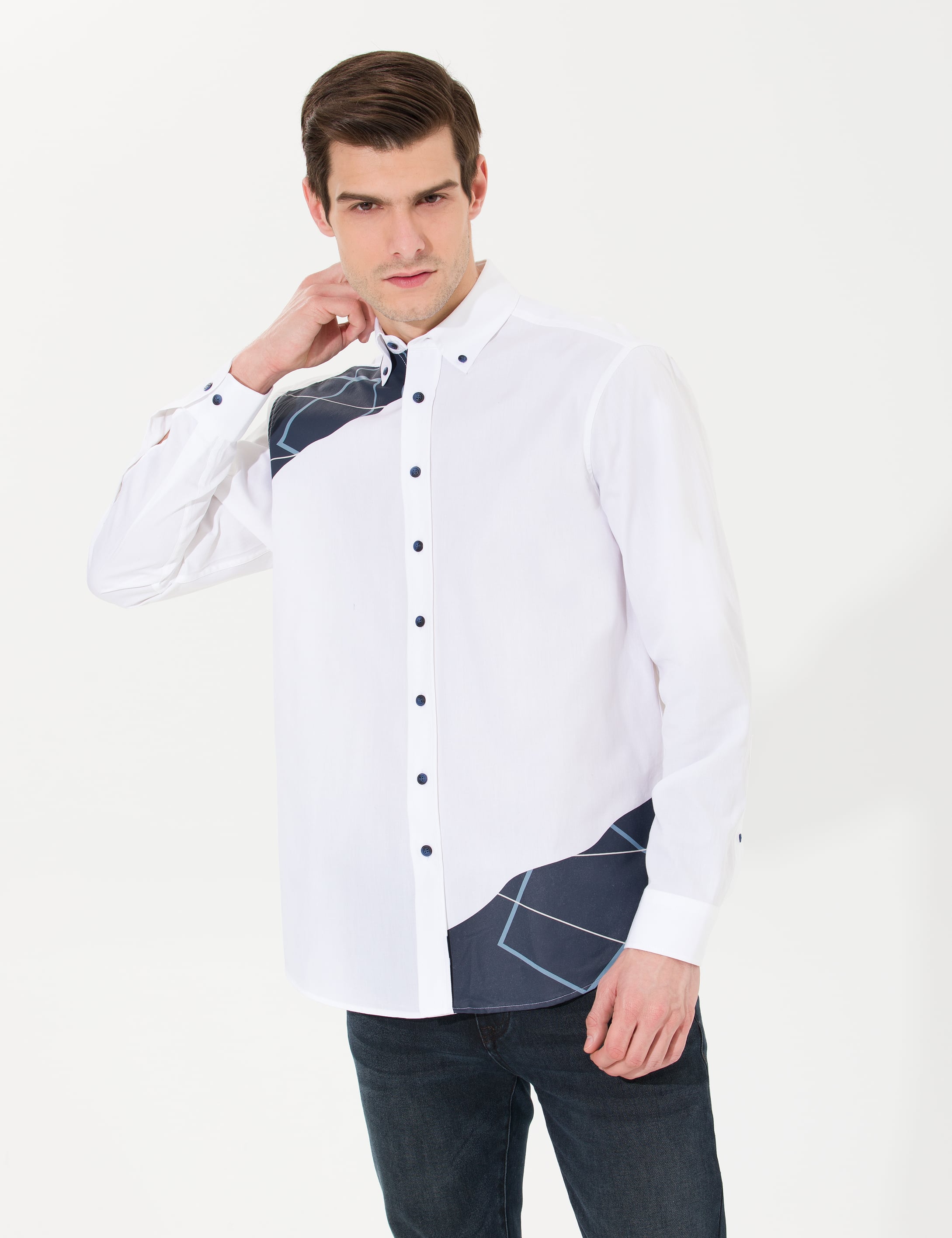 Taş Comfort Fit Uzun Kollu Gömlek - Image 1