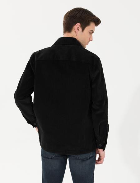 Siyah Oversize Uzun Kollu Gömlek - 50259476021