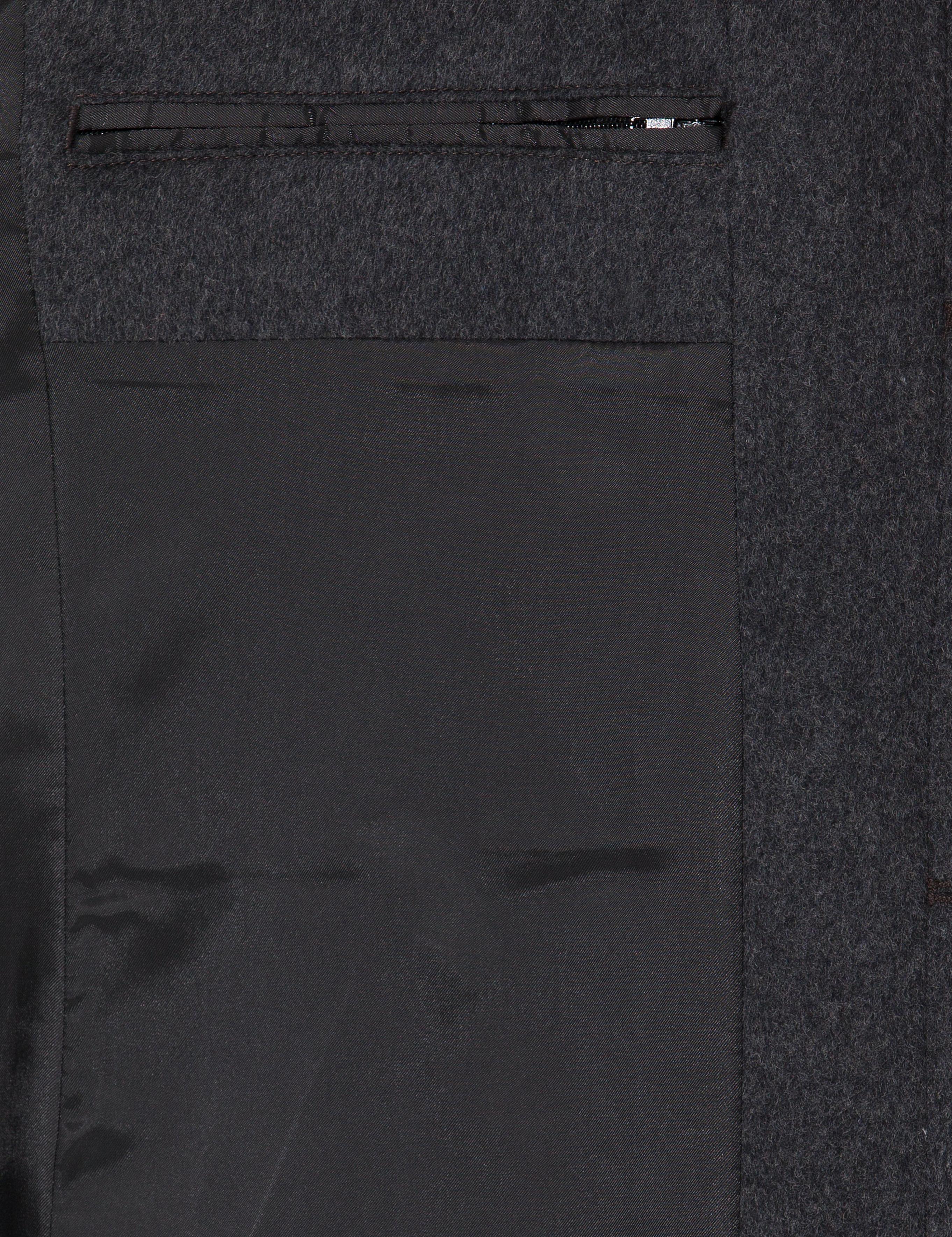 Antrasit Slim Fit Kaşe Kaban