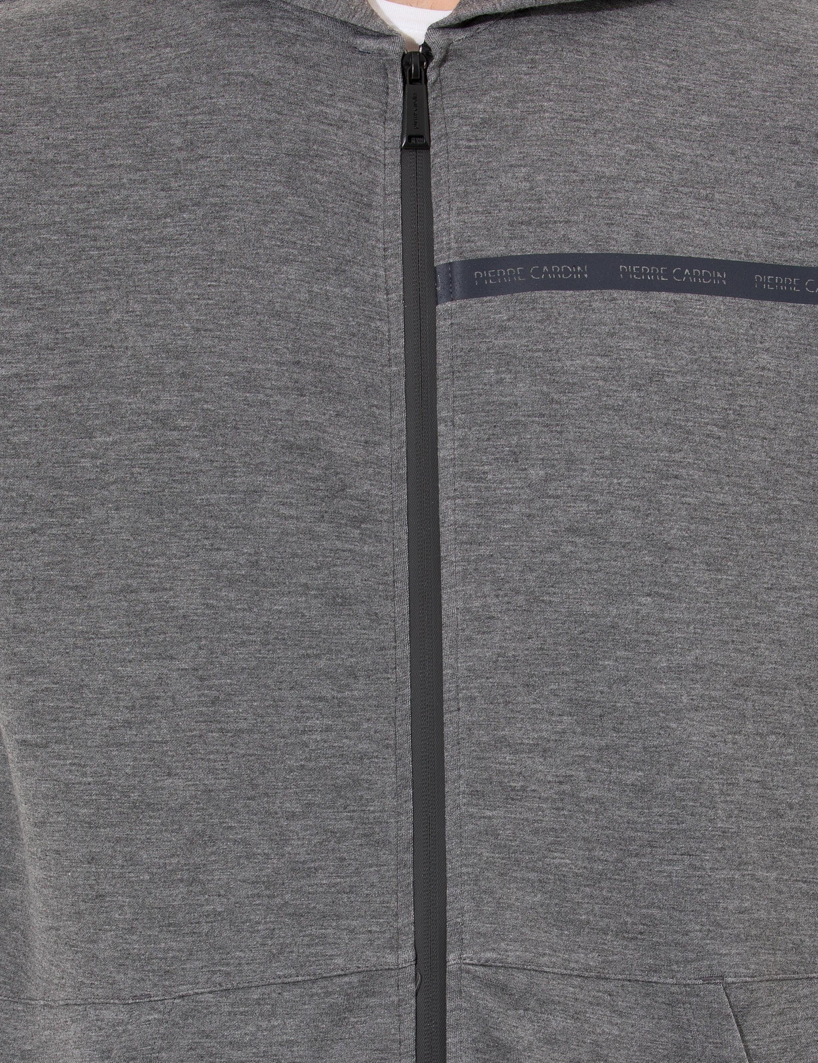 Gri Melanj Kapüşonlu Hırka