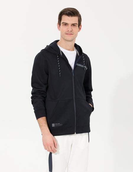 Lacivert Kapüşonlu Hırka - 50257601033