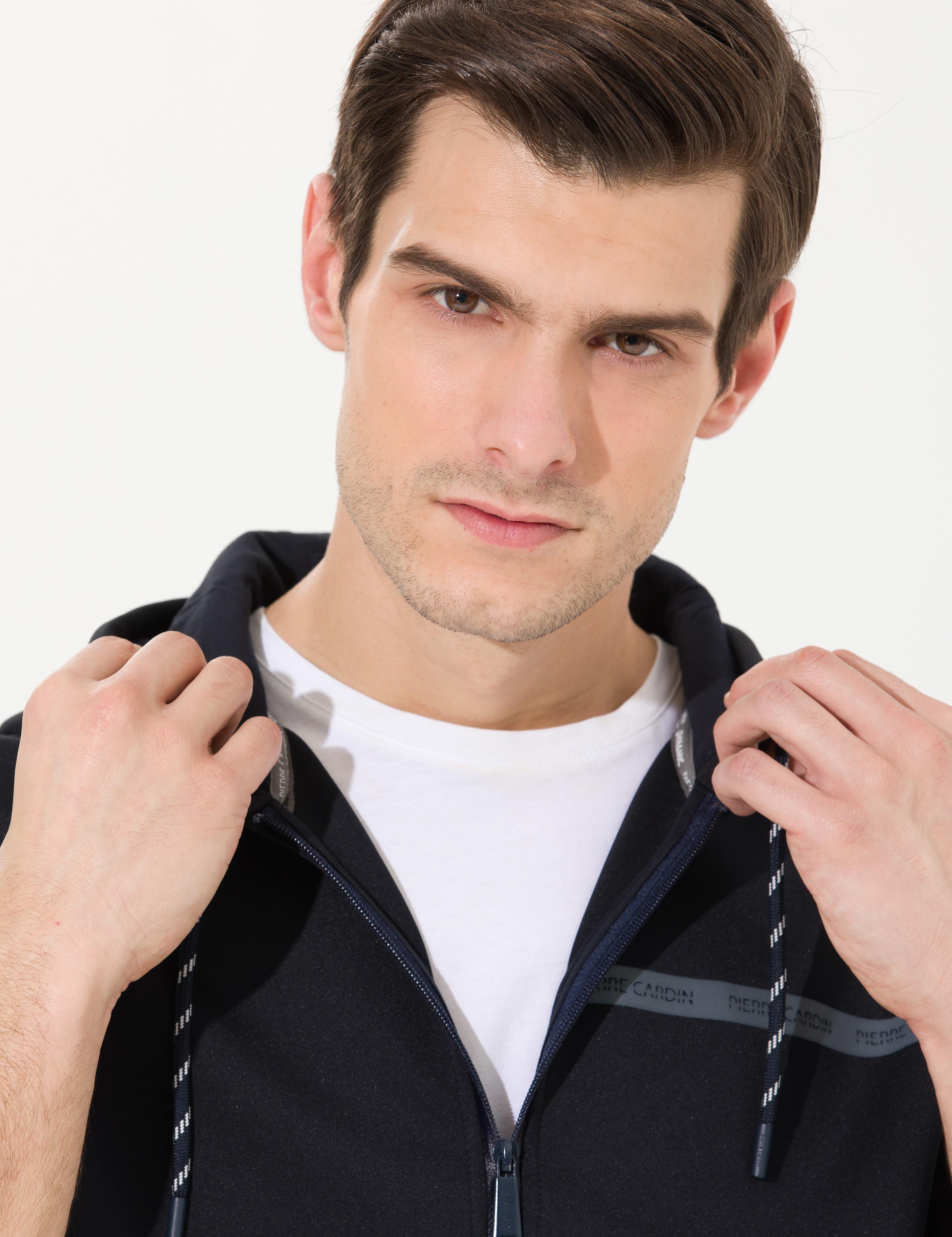 Lacivert Kapüşonlu Hırka