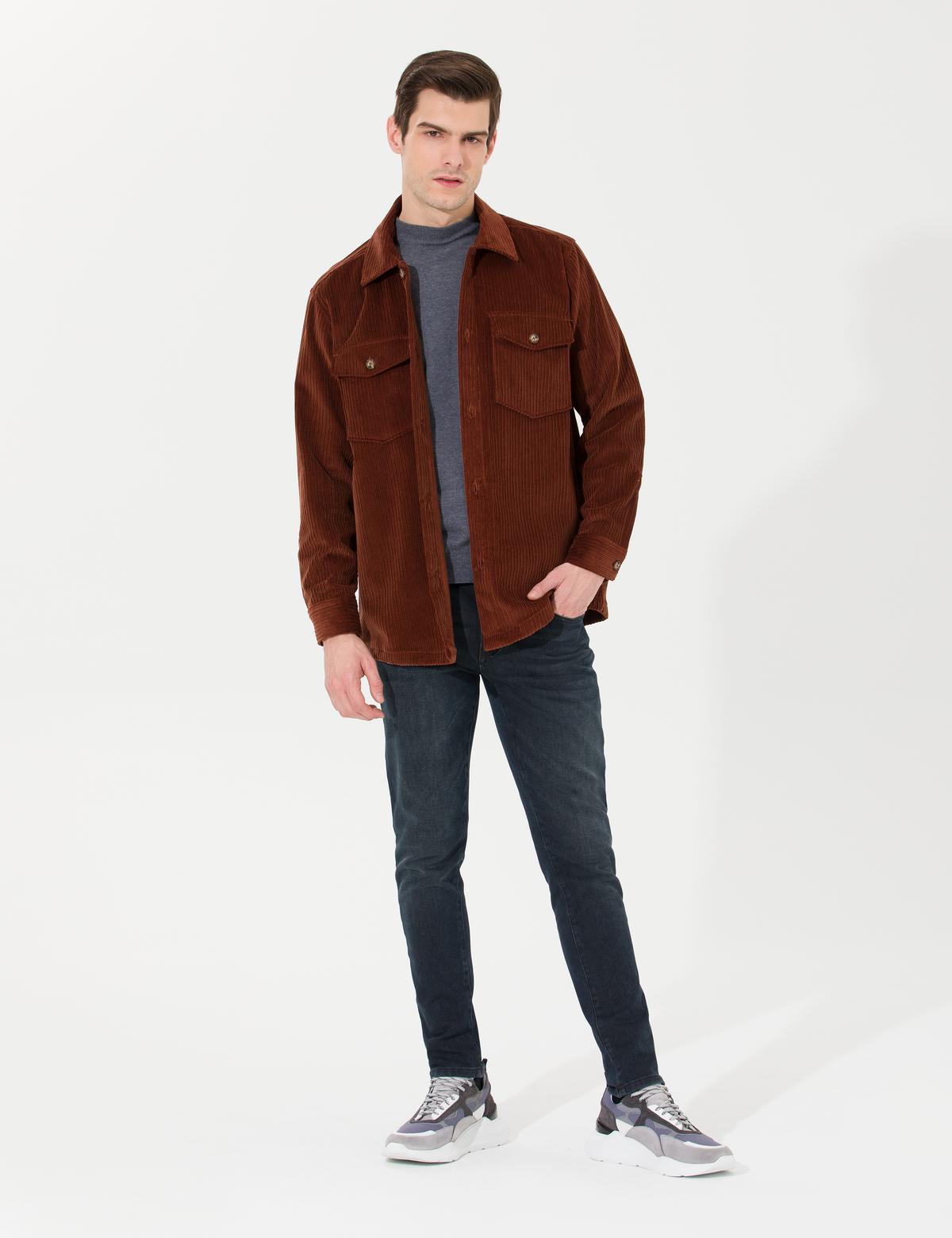 Bakır Oversize Uzun Kollu Gömlek - 50259476038