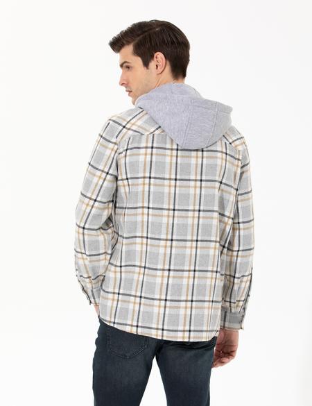 Açık Gri Comfort Fit Uzun Kollu Gömlek - 50259534001