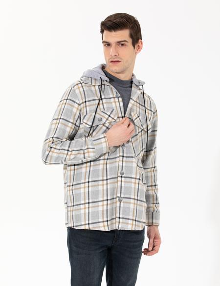 Açık Gri Comfort Fit Uzun Kollu Gömlek - 50259534001