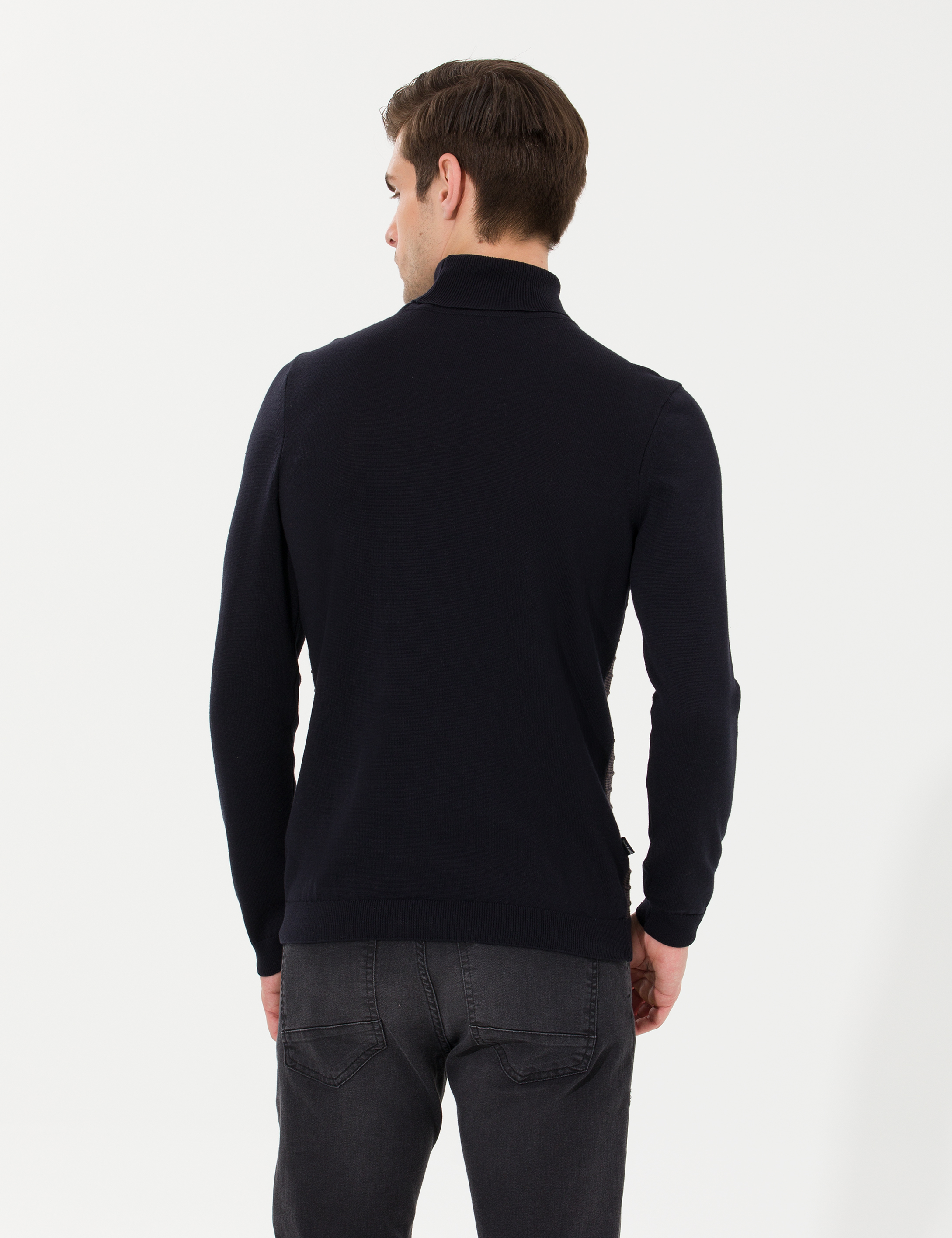 Pierre Cardin Lacivert Slim Fit Balıkçı Yaka Triko Kazak görsel 5