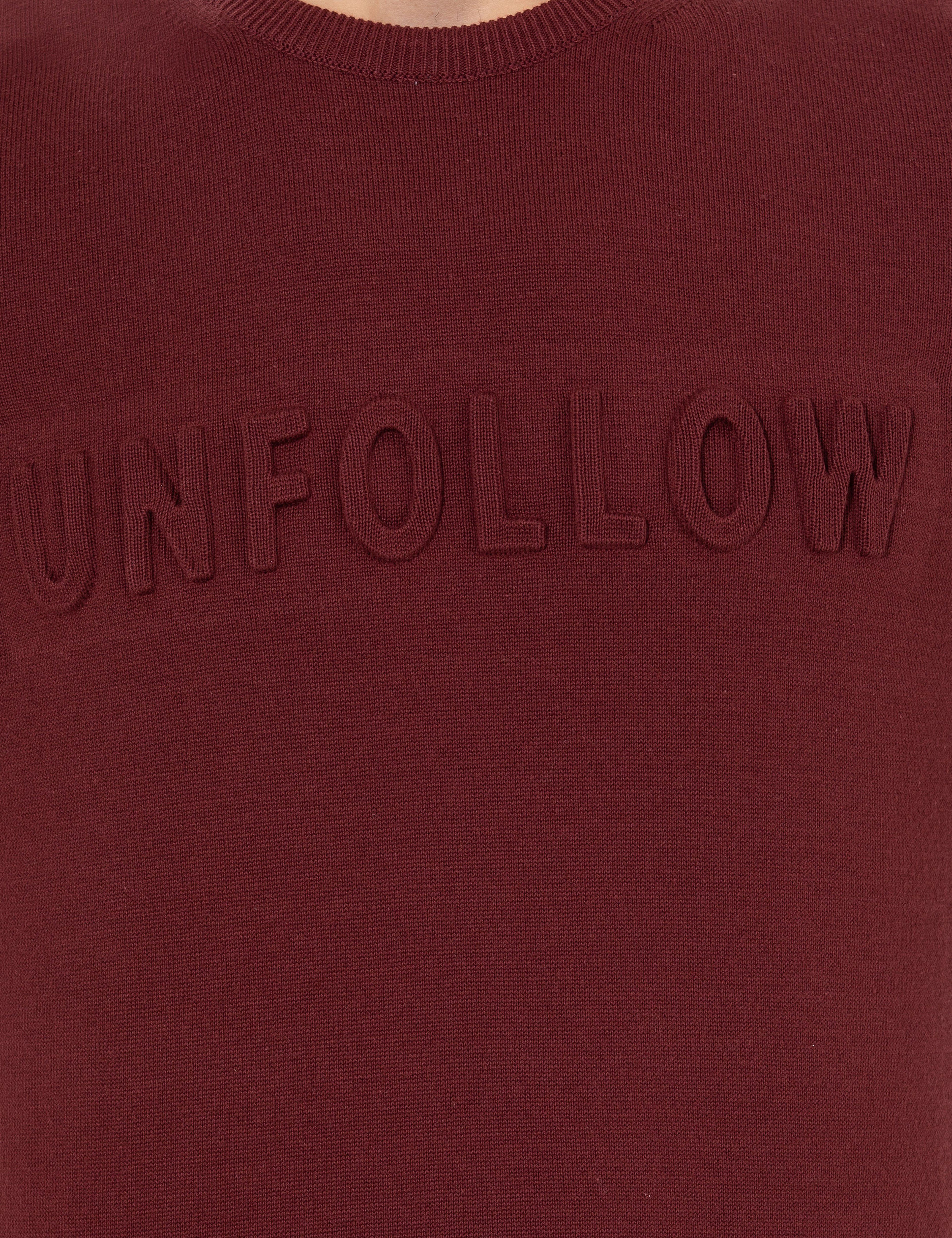 Bordo Slim Fit Bisiklet Yaka Triko Kazak - Image 6