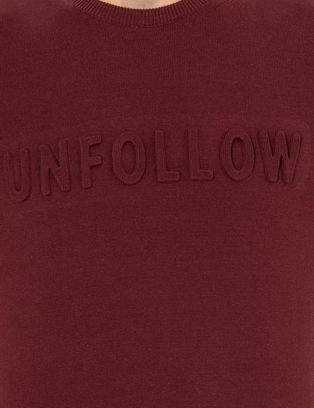 Bordo Slim Fit Bisiklet Yaka Triko Kazak - 50259797001