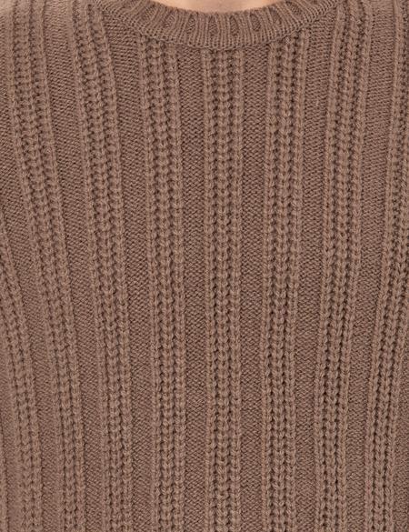 Açık Kahverengi Slim Fit Bisiklet Yaka Triko Kazak - 50260687001