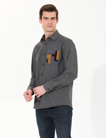 Antrasit Comfort Fit Uzun Kollu Gömlek - 50262457017