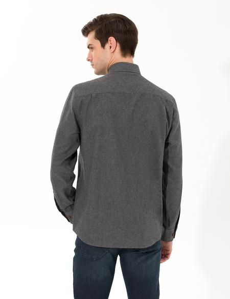 Antrasit Comfort Fit Uzun Kollu Gömlek - 50262457017