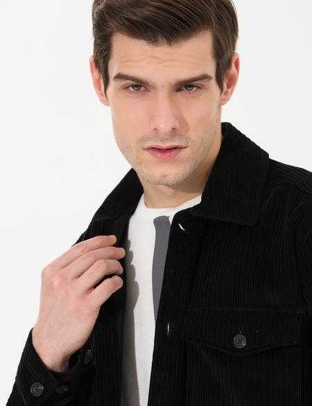 Siyah Oversize Uzun Kollu Gömlek - 50259476021