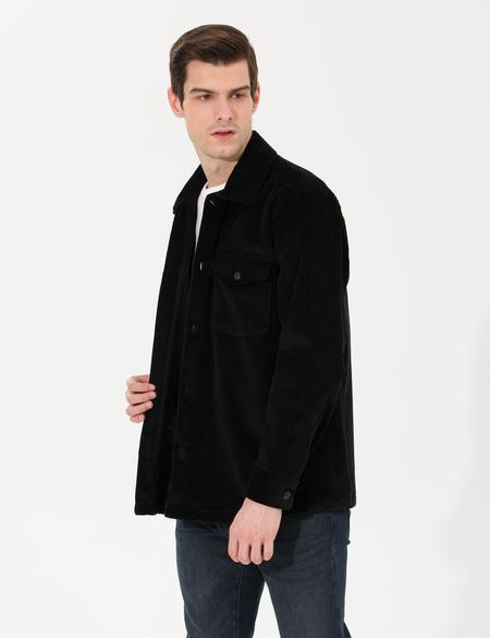 Siyah Oversize Uzun Kollu Gömlek - 50259476021