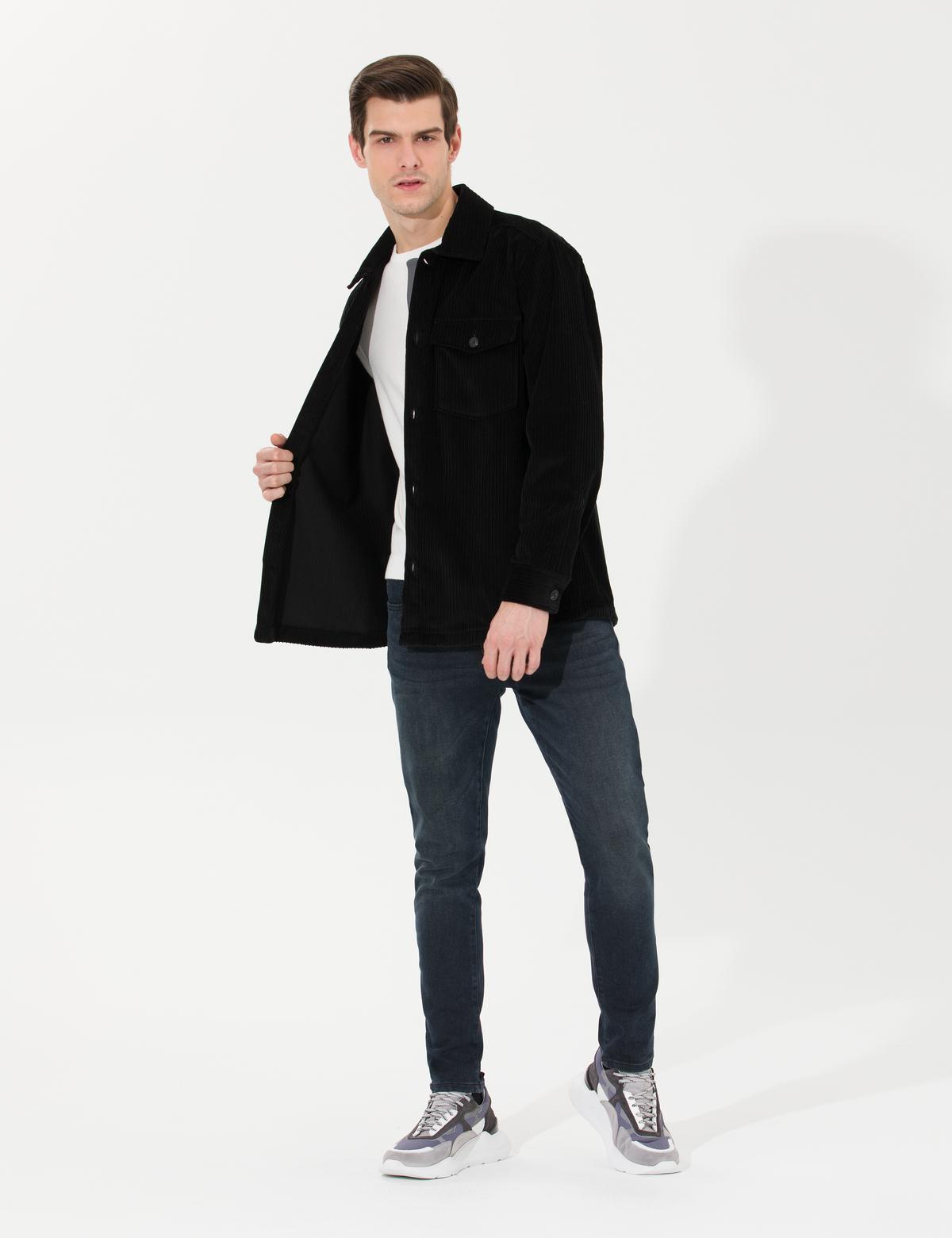 Siyah Oversize Uzun Kollu Gömlek - 50259476021