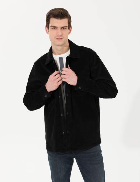 Siyah Oversize Uzun Kollu Gömlek - 50259476021