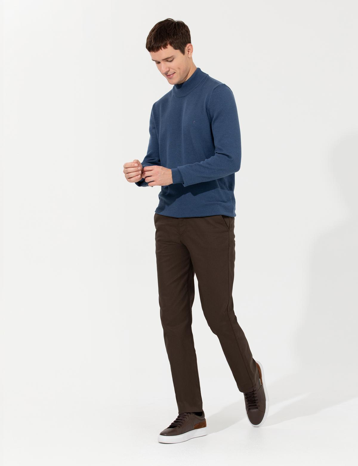 Kahverengi Regular Fit Kanvas Pantolon