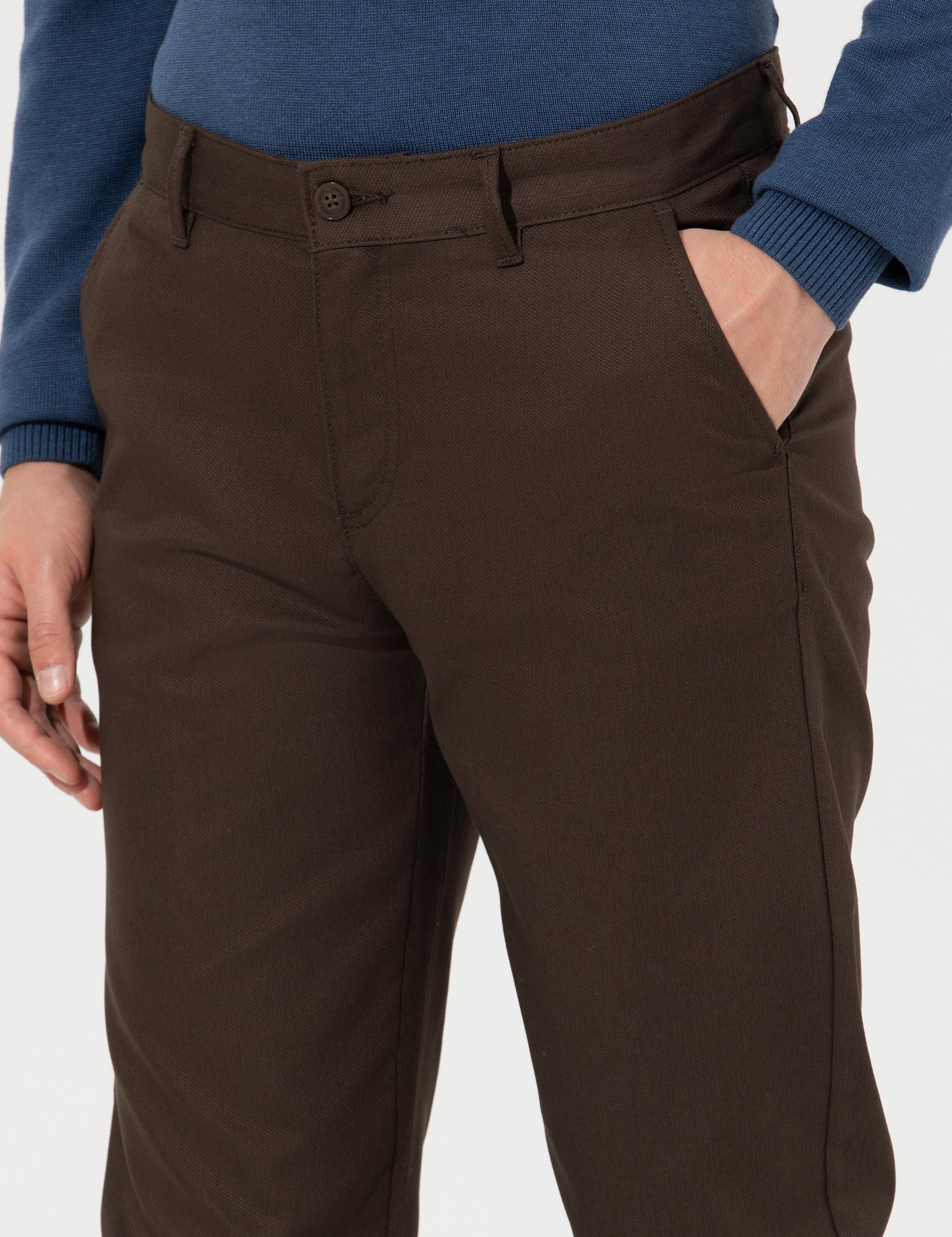 Kahverengi Regular Fit Kanvas Pantolon