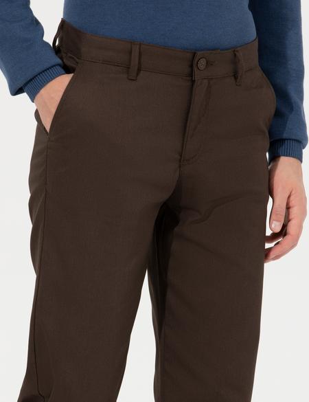 Kahverengi Regular Fit Kanvas Pantolon - 50264784075