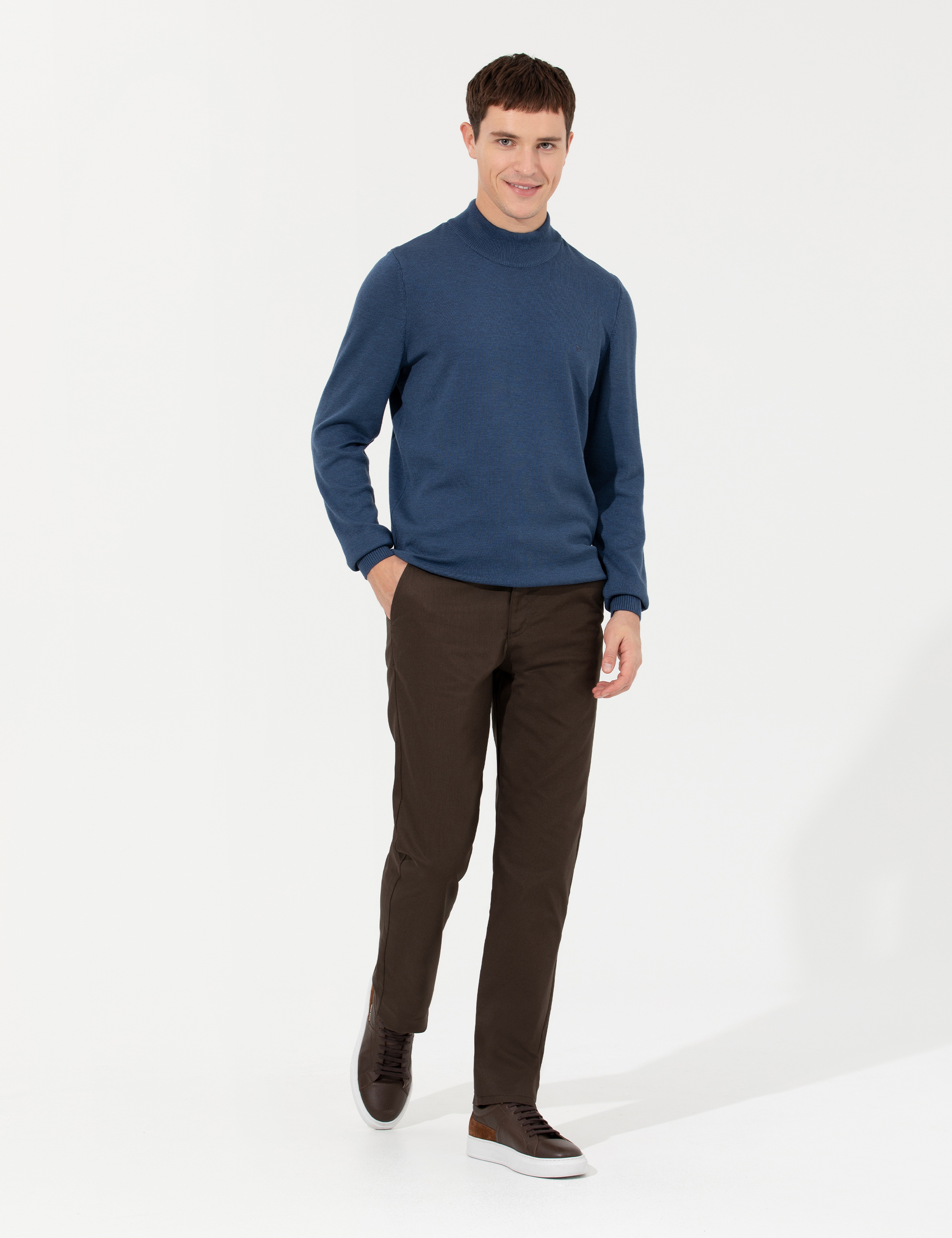 Kahverengi Regular Fit Kanvas Pantolon - Image 3