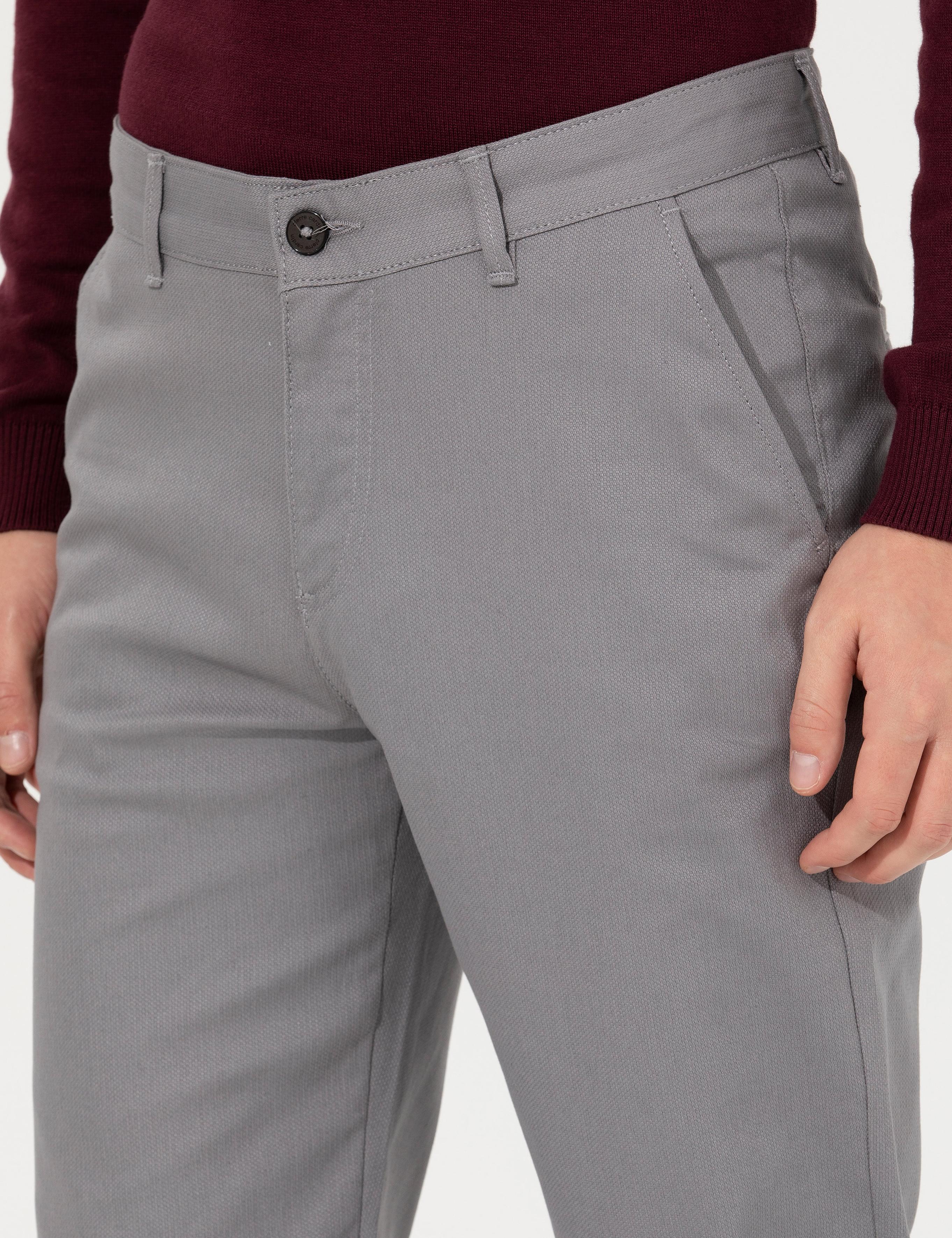 Gri Regular Fit Chino Pantolon