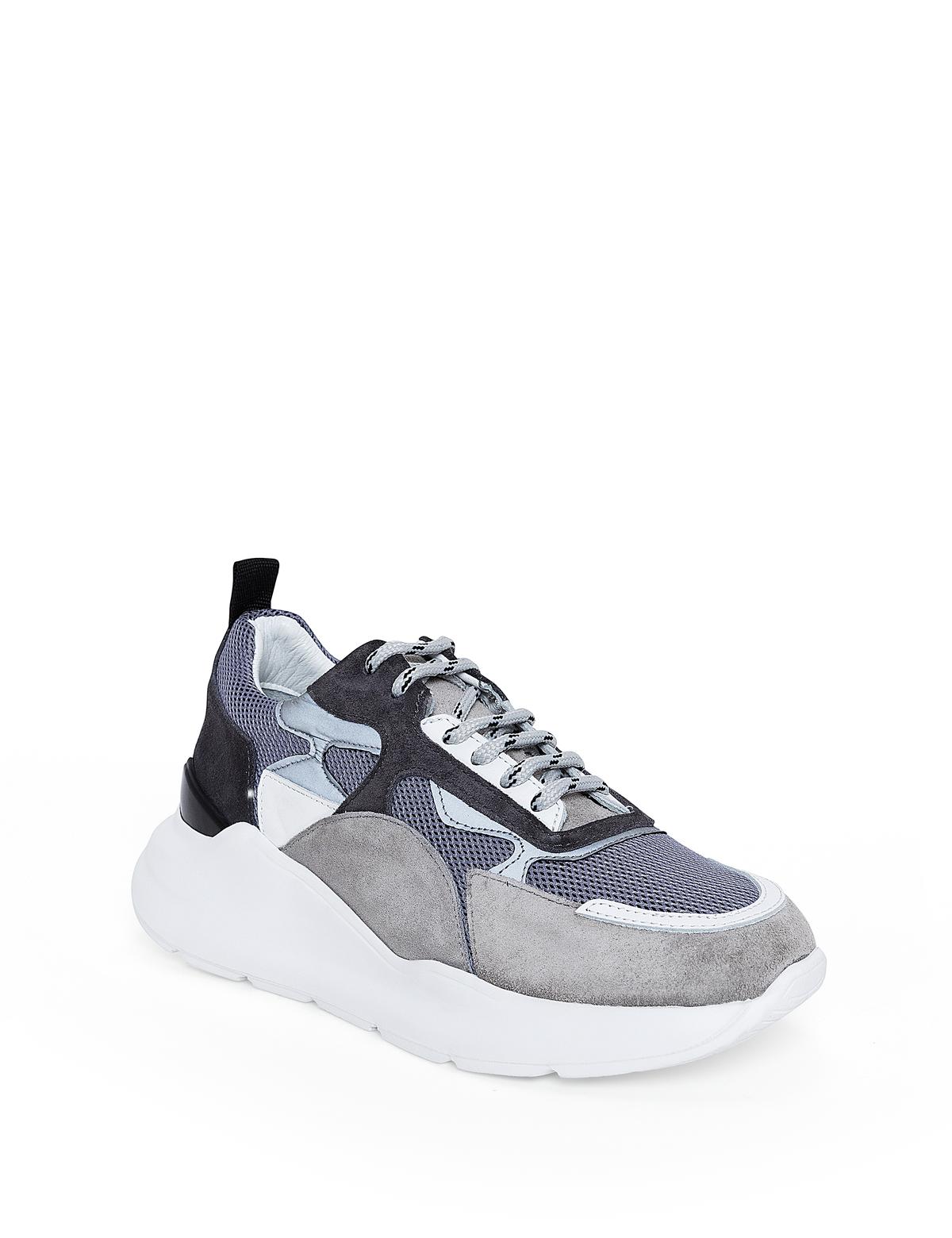 Gri %100 Deri Sneaker - 50261263005