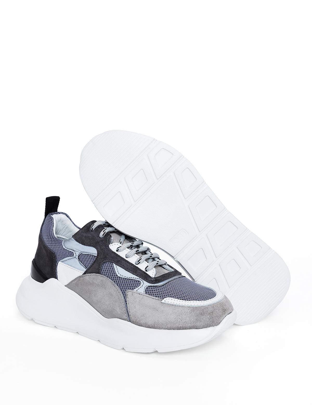 Gri %100 Deri Sneaker - 50261263005