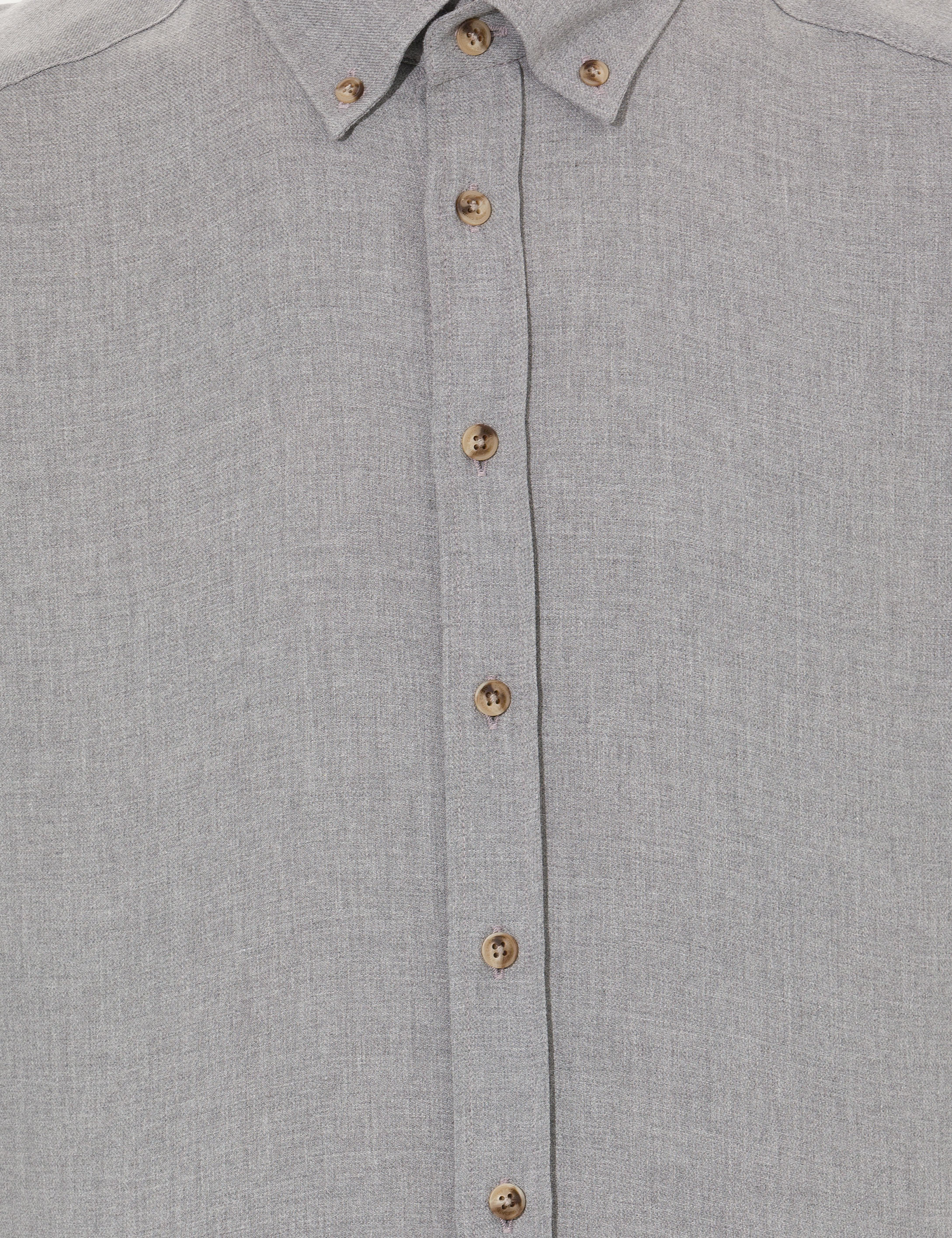 Gri Slim Fit Uzun Kollu Gömlek - Image 6