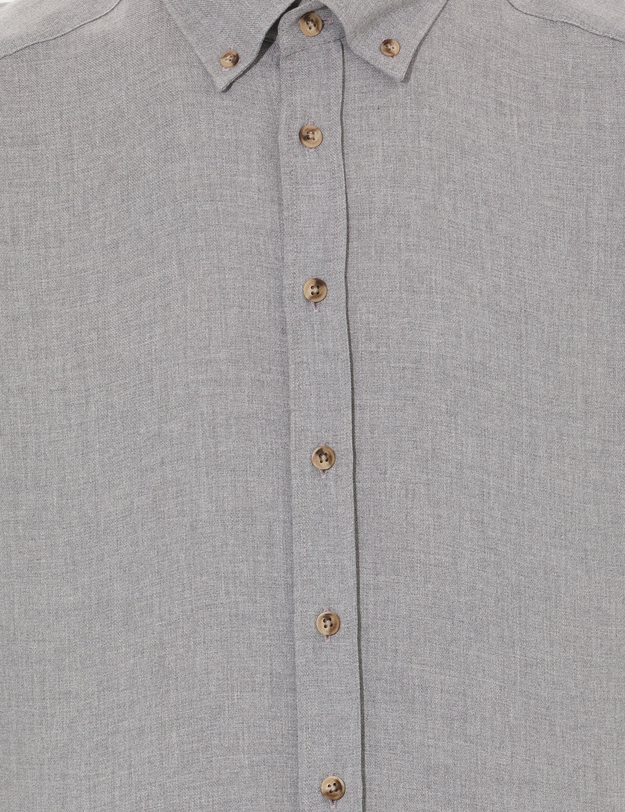 Gri Slim Fit Uzun Kollu Gömlek