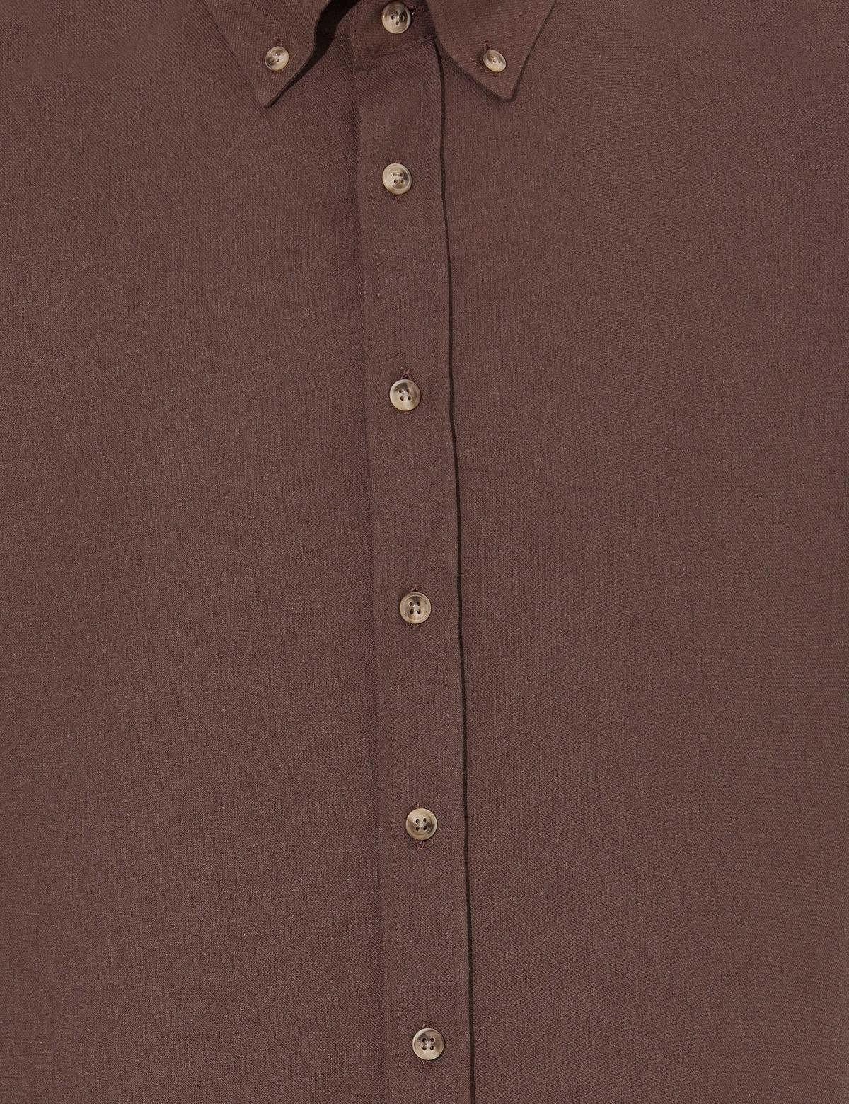 Kahverengi Slim Fit Uzun Kollu Gömlek - 50264054047