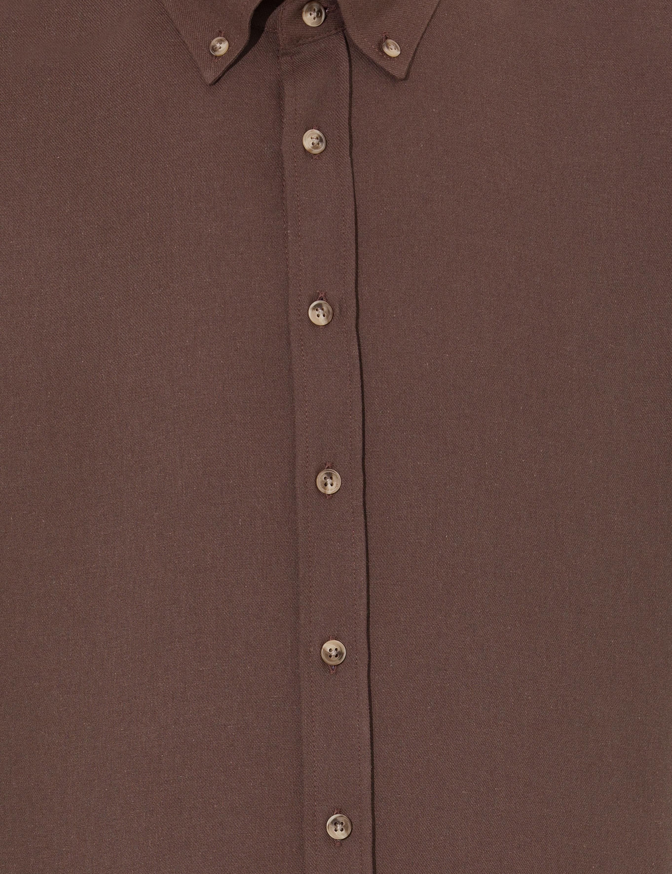 Kahverengi Slim Fit Uzun Kollu Gömlek